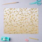 金ゴールドの白くグラデーションなアニマルプリント 薄葉紙 (クラフト)