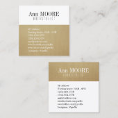 金ゴールドの白の割れたスタイリッシュなカバー スクエア名刺 (正面/裏面)