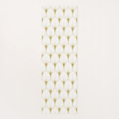 金ゴールドの白アールデコ幾何学模様 ヨガマット (裏面)