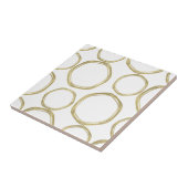 金ゴールドの白丸モダン タイル (側面)