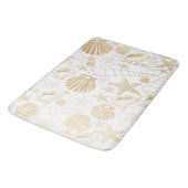 金ゴールドの白海の貝|のビーチのテーマの浴室の装飾 バスマット (アングル)