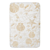 金ゴールドの白海の貝|のビーチのテーマの浴室の装飾 バスマット (正面縦)