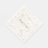 金ゴールドの白紙吹雪ドット スタンダードランチョンナプキン (角)