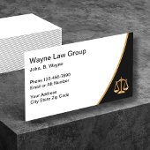 金ゴールドの白黒弁護士の法律のスケール 名刺