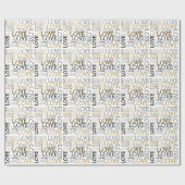 金ゴールドの白黒愛 ラッピングペーパー (フラット)