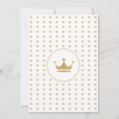 金ゴールドの皇太子妃のピンクの花柄の第1誕生会 招待状 (裏面)