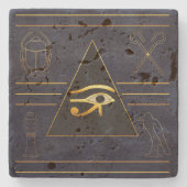 金ゴールドの目 ストーンコースター (正面)