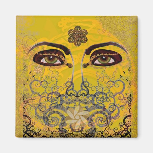 金ゴールドの目 マグネット (正面)