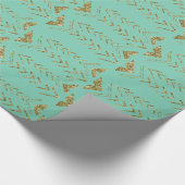 金ゴールドの真新しい水彩画の矢 ラッピングペーパー (角)