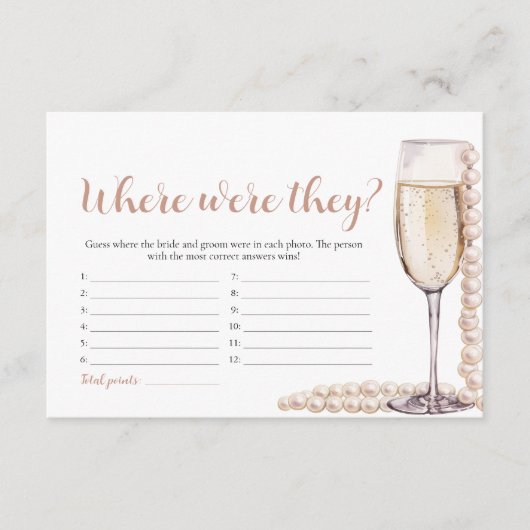 金ゴールドの真珠とプロセッコどこで彼らはゲーム エンクロージャーカード (正面)