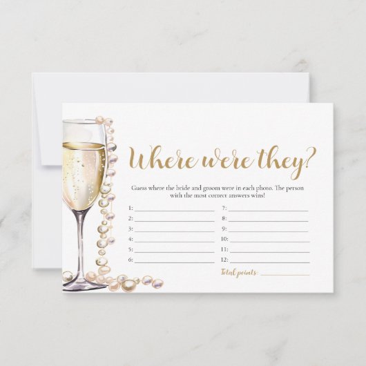 金ゴールドの真珠とプロセッコどこで彼らはゲーム 招待状 (正面)