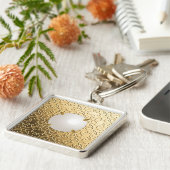 金ゴールドの真珠フェイクのダマスク キーホルダー (側面)