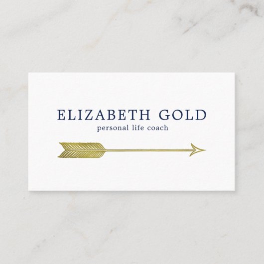 金ゴールドの矢の名刺 名刺 (正面)