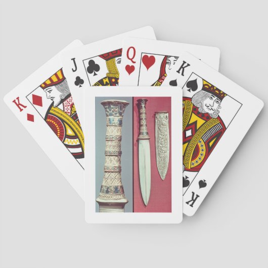 金ゴールドの短剣および外装のTutankhamunの宝物、c.13 トランプ (裏面)