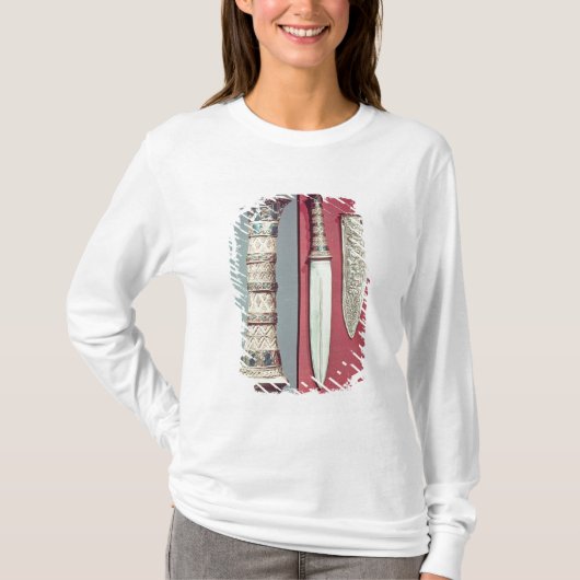 金ゴールドの短剣および外装のTutankhamunの宝物、c.13 Tシャツ (正面)