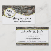 金ゴールドの石工石のロゴの写真の名刺 名刺 (正面/裏面)