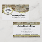 金ゴールドの砂岩石工ロゴの写真の名刺 名刺 (正面/裏面)