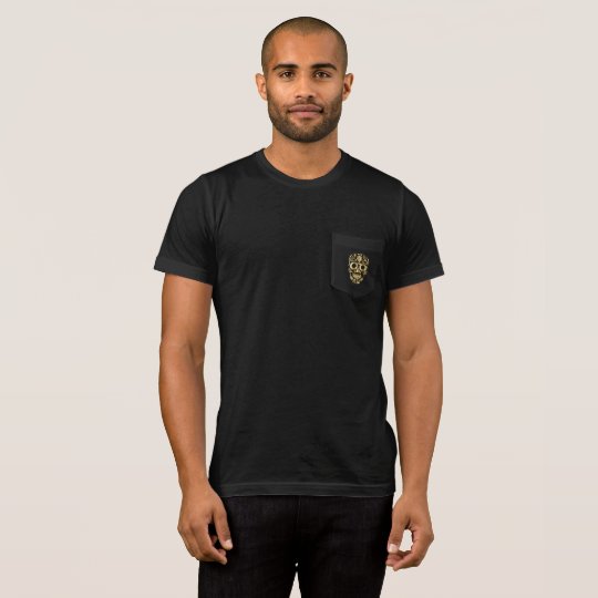金ゴールドの砂糖のスカル Tシャツ