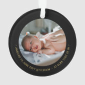 金ゴールドの祖父母の初めてのクリスマスのフォトセラミック オーナメント (裏面)