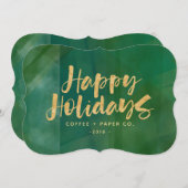 金ゴールドの祝祭日企業の シーズンカード (正面/裏面)