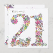 金ゴールドの第21女の子の誕生会のカスタムの招待状 招待状 (正面/裏面)