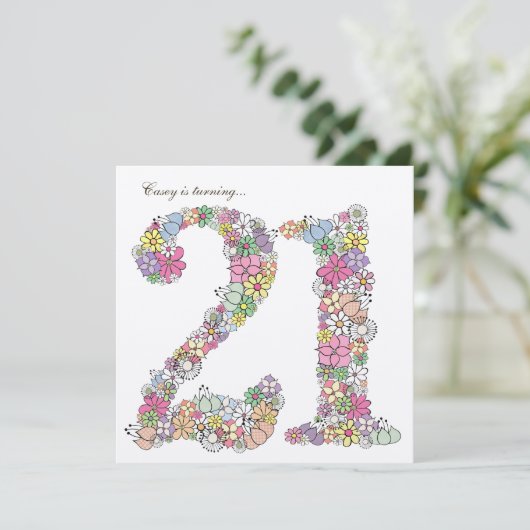 金ゴールドの第21女の子の誕生会のカスタムの招待状 招待状 (スタンド正面)