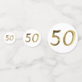 金ゴールドの第50金結婚式の第50誕生会 コンフェッティ (裏面)