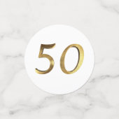 金ゴールドの第50金結婚式の第50誕生会 コンフェッティ (スモール正面)