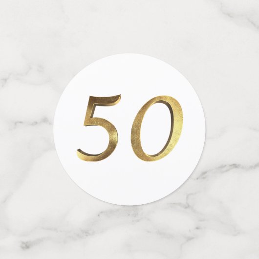 金ゴールドの第50金結婚式の第50誕生会 コンフェッティ (スモール正面)