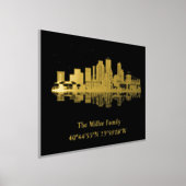 金ゴールドの米国のスカイライン緯度ニューオーリンズ 箔ポスター (レイダウン)