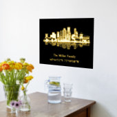 金ゴールドの米国のスカイライン緯度ニューオーリンズ 箔ポスター (レイダウン (キッチン))