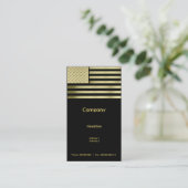 金ゴールドの米国旗 名刺 (スタンド正面)