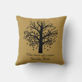 金ゴールドの系譜、黒い木、8つの名前及び日付 クッション (裏面)