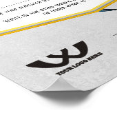 金ゴールドの紋章の月の証明書の従業員 ポスター (角)