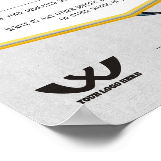 金ゴールドの紋章の月の証明書の従業員 ポスター (角)