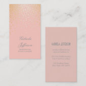 金ゴールドの紙吹雪のピンクのエレガントな魅力のヴィンテージ 名刺 (正面/裏面)