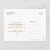 金ゴールドの紙吹雪のメリーで明るい写真のクリスマスの郵便はがき シーズンポストカード (裏面)