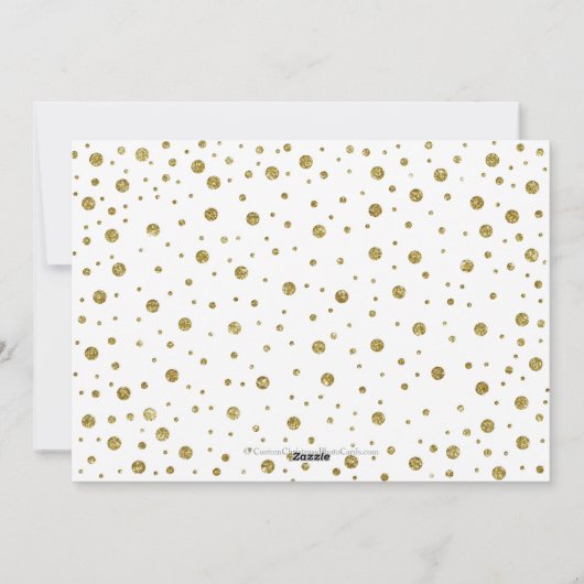 金ゴールドの紙吹雪の喜びおよび応援の休日の写真カード シーズンカード (裏面)