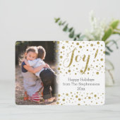 金ゴールドの紙吹雪の喜びの休日の写真カード シーズンカード (スタンド正面)