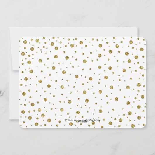 金ゴールドの紙吹雪の喜びの休日の写真カード シーズンカード (裏面)