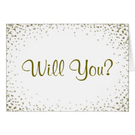 金ゴールドの紙吹雪の新婦付添人の招待