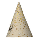 金ゴールドの紙吹雪の新年 パーティーハット (右)