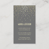 金ゴールドの紙吹雪の灰色のエレガントな魅力のヴィンテージ 名刺 (裏面)