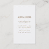 金ゴールドの紙吹雪の白くエレガントな魅力のヴィンテージ 名刺 (裏面)