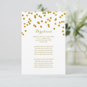 金ゴールドの紙吹雪の結婚式の方向挿入物 エンクロージャーカード (スタンド正面)