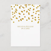 金ゴールドの紙吹雪の結婚式の方向挿入物 エンクロージャーカード (裏面)