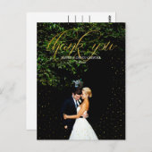 金ゴールドの紙吹雪の結婚式は郵便はがき感謝していしています ポストカード (正面/裏面)