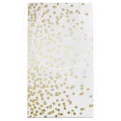 金ゴールドの紙吹雪はエレガントで白いヴィンテージの結婚に点を打ちます スモールペーパーバッグ (裏面)