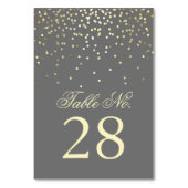 金ゴールドの紙吹雪は結婚式のテーブル数に点を打ちます テーブルナンバー (裏面)