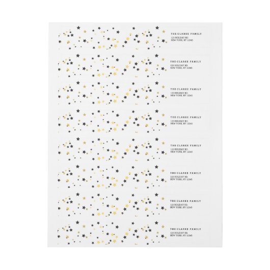 金ゴールドの紙吹雪は|の休日のラップアラウンドのラベルを主演します ラップアラウンドラベル (シート)